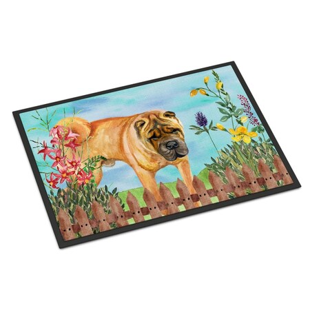 Carolines Treasures Shar Pei Spring Indoor or Outdoor Mat - 18 x 27 in. CK1223MAT